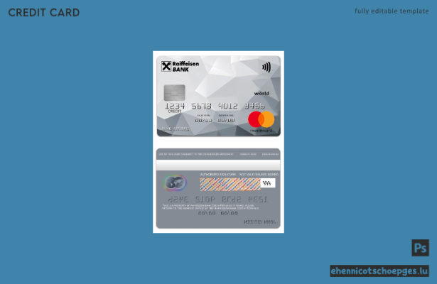 Tschechische Republik Raiffeisen Bank World Credit Mastercard Beispielvorschau